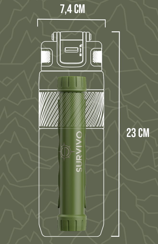 SURVIVO® Outdoor Wasserfilter Flasche