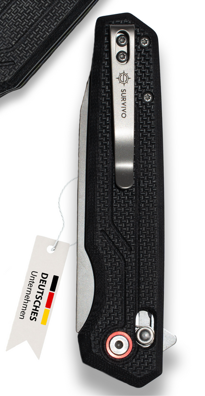 SK1 Klappmesser – Klinge aus D2-Stahl mit Titan-Beschichtung & G10 Griff