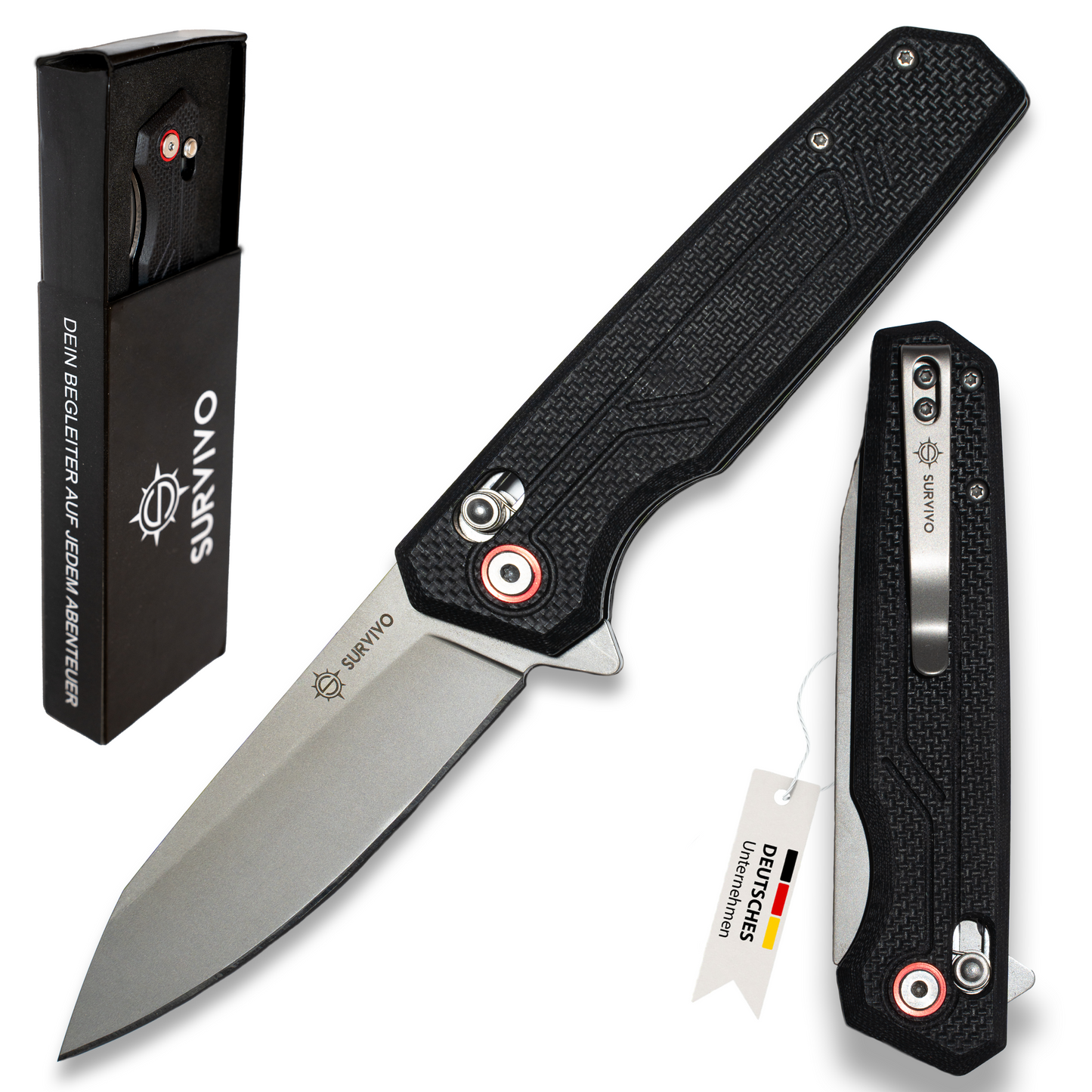 SK1 Klappmesser – Klinge aus D2-Stahl mit Titan-Beschichtung & G10 Griff