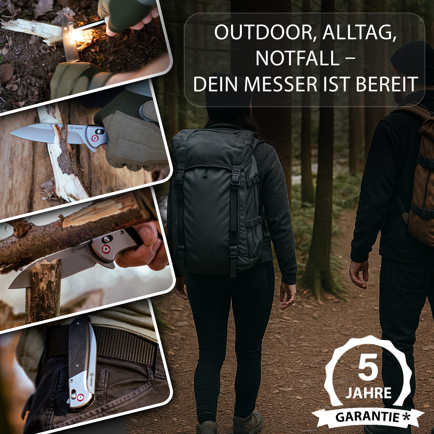 SK1 Klappmesser – Klinge aus D2-Stahl mit Titan-Beschichtung & G10 Griff