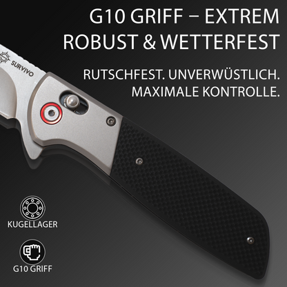 SK1 Klappmesser – Klinge aus D2-Stahl mit Titan-Beschichtung & G10 Griff