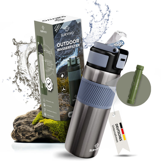 SURVIVO® Outdoor Wasserfilter Flasche